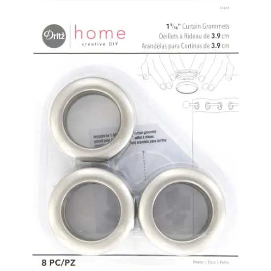 Dritz&reg; Home 1.562" Curtain Grommets, 8ct. Pewter {1}