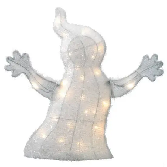 18" White LED Smiling Ghost Halloween Decor {6}