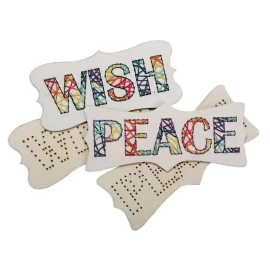S&S&reg; Worldwide Wish & Peace Wood Stitching Plaques, 24ct. {1}