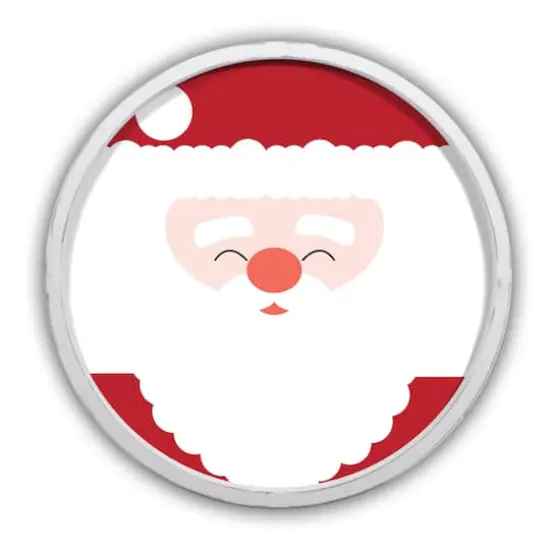 Santa Face Round Wall Art in White Frame {1}