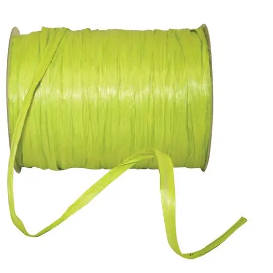 JAM Paper 1/4" Matte Raffia Ribbon, 100yd. Chartreuse {1}