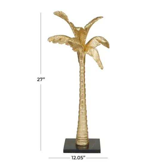 2ft. Gold Polystone Palm Tree Sculpture {6}
