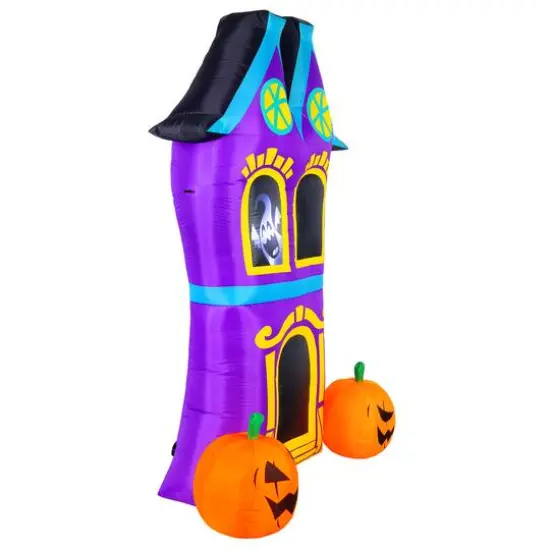 8ft. Airflowz Inflatable Halloween Haunted House with Projection Silhouette {3}