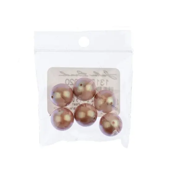 Preciosa Maxima 12mm Pearlescent Round Nacre Pearl, 6ct. Pink {3}