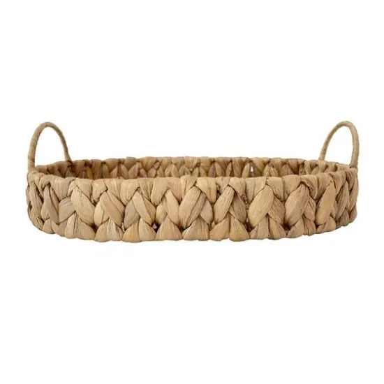 Large Natural Oval Woven Water Hyacinth Decorative Tray by Ashland&reg; {3}