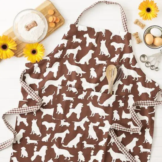 DII&reg; Dog Print Chef Apron Brown {6}