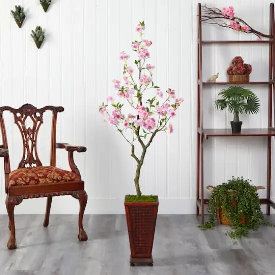 5ft. Cherry Blossom Tree in Decorative Planter {4}