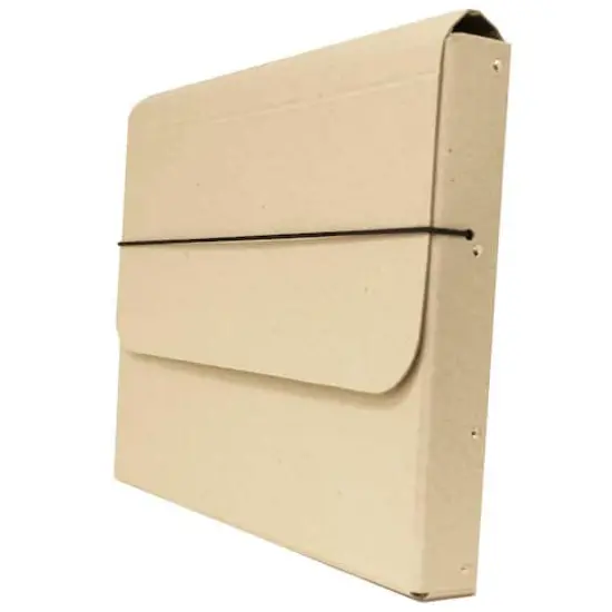 JAM Paper Strong Thick Portfolio Carrying Case with Elastic Band Closure Natural Brown {4}