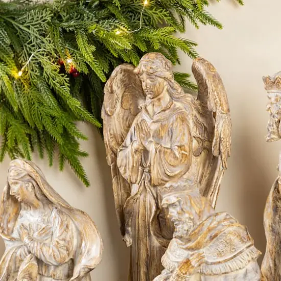 Glitzhome&reg; 10-Piece Bronze Resin Nativity Figurine Set {7}