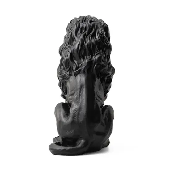 Glitzhome&reg; 21" Black Sitting Lion Garden Statue {8}