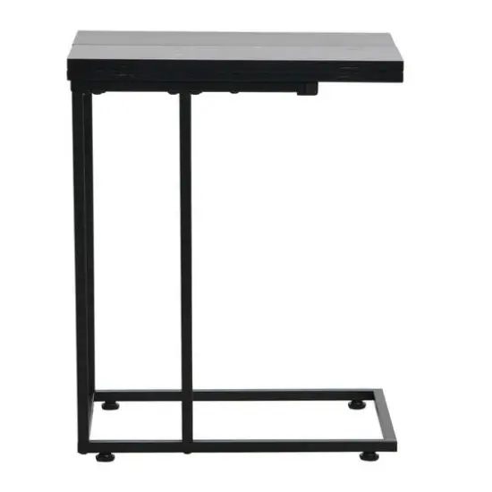 Household Essentials Jamestown Extendable C-Shaped End Table Black Oak {9}