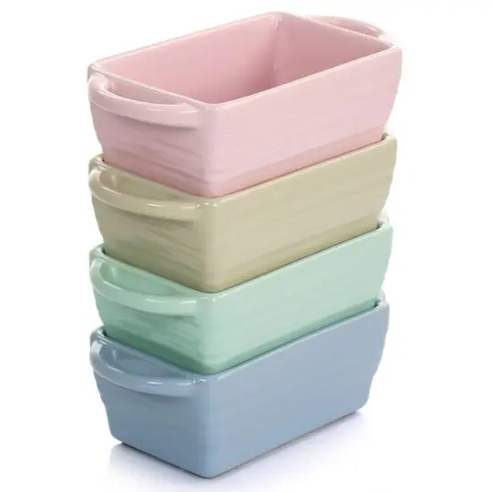 Martha Stewart 5.1'' Assorted Colors Mini Loaf Pan Set {4}