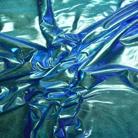 Feldman Green Chameleon Foiled Stretch Knit Fabric {1}