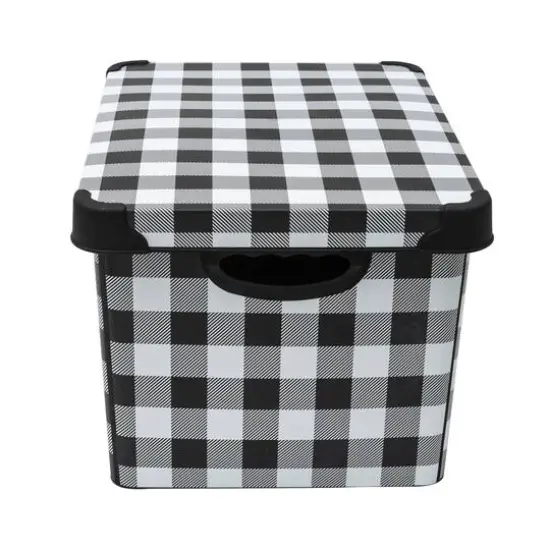 Simplify Checkered Black & White Storage Tote Bin {8}