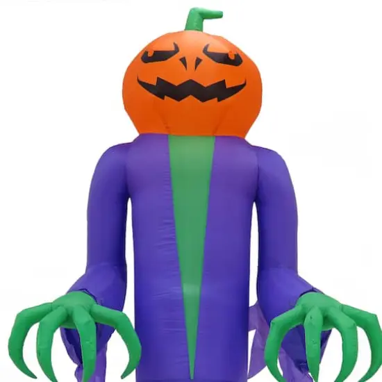 12ft. Inflatable Halloween Pumpkin Ghost Decoration with LED Lights {4}