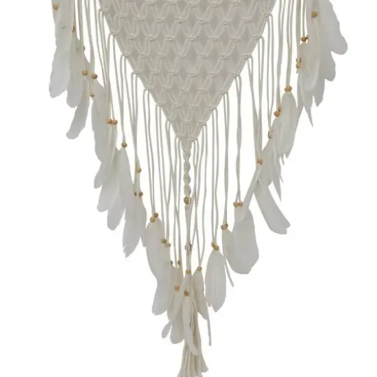 White Cotton Bohemian Dreamcatcher Wall Decor, 21" x 1" x 63" {5}