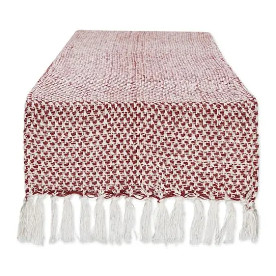 DII&reg; 108" Woven Fringed Table Runner Barn Red {1}