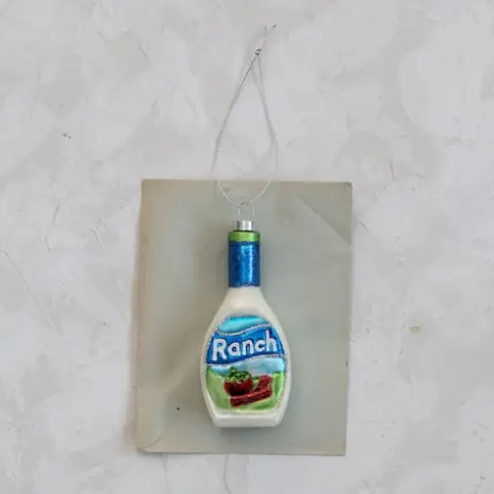 Hello Honey&reg; 4.5" Glass Ranch Dressing Bottle Ornament {3}