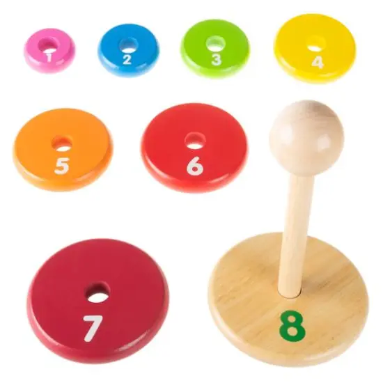 Toy Time Wooden Rainbow Stacking Rings {4}
