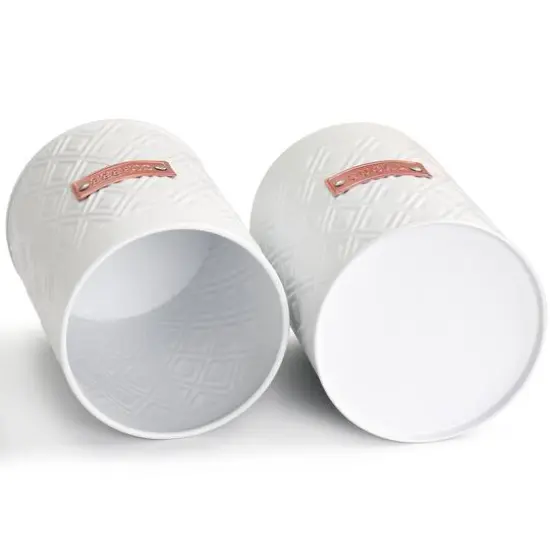 MegaChef White Iron Canister Set {6}