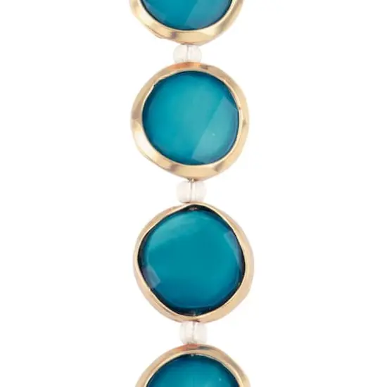 Teal & Gold Faceted Glass Coin Bead Mix by Bead Landing&trade; {1}