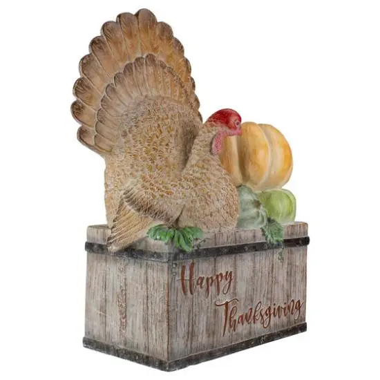 20" Turkey & Pumpkins Happy Thanksgiving Decoration {3}