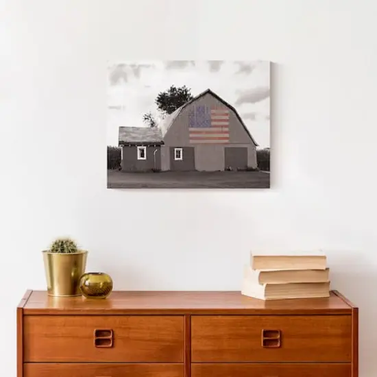 Distressed Barn Flag Canvas Wall Art {5}