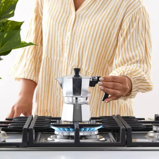 JoyJolt&reg; Italian Moka Pot 6 Cup Stovetop Aluminum Espresso Maker Silver {6}