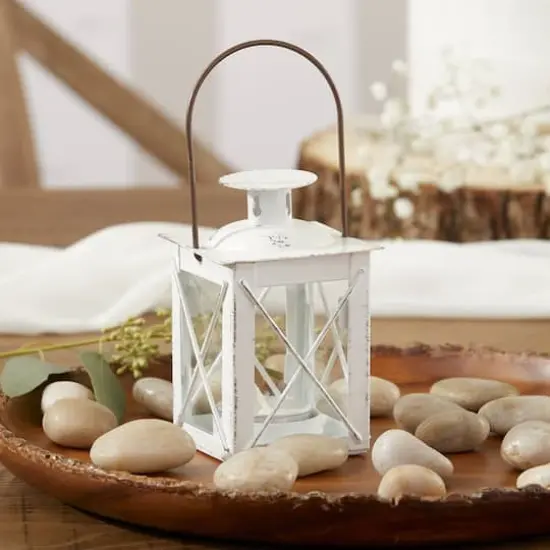 Kate Aspen&reg; Luminous Distressed White Lantern Tea Light Holder, 4ct. {4}