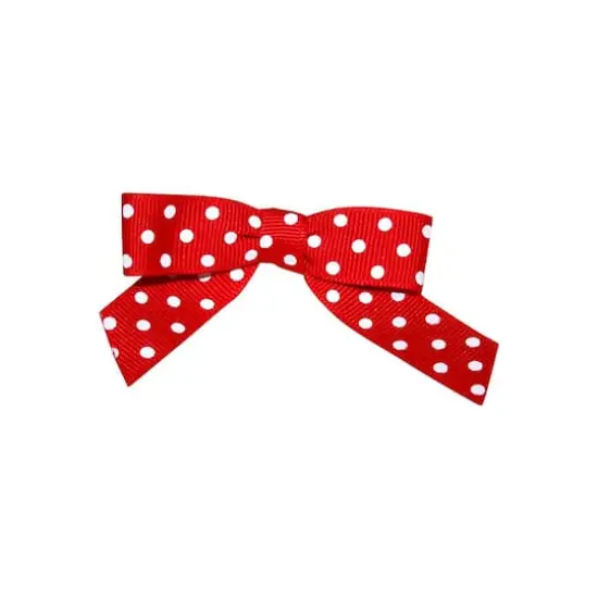 JAM Paper 2.5" Grosgrain Polka Dot Twist Tie Bows, 100ct. Red {1}