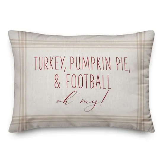 Turkey Pumpkin Pie And Football Throw Pillow {1}
