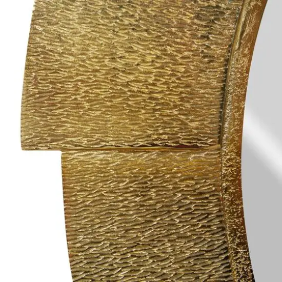 36" Gold Aluminum Contemporary Round Wall Mirror {4}