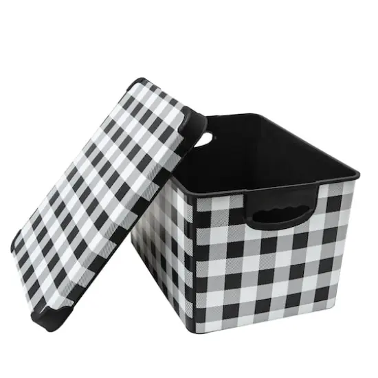 Simplify Checkered Black & White Storage Tote Bin {5}
