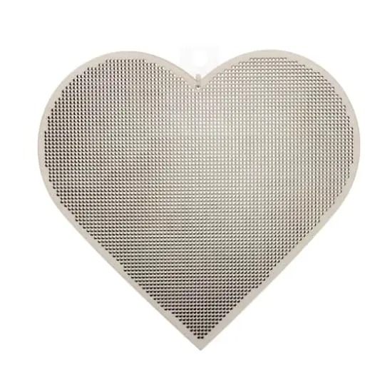 8" Heart Cross Stitch Wood Canvas, 2ct. by Loops & Threads&reg; {5}