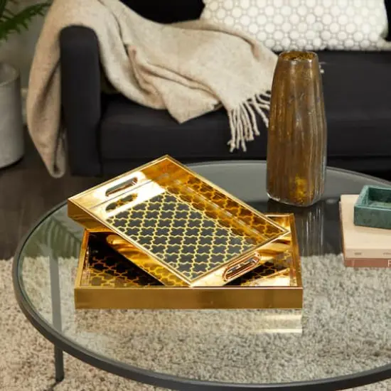 Gold Honeycomb Plastic Glam Tray Set {7}