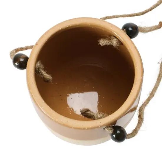 Hello Honey® 4.5" Assorted Stoneware Planter with Bead Hanger, 4ct. {3}