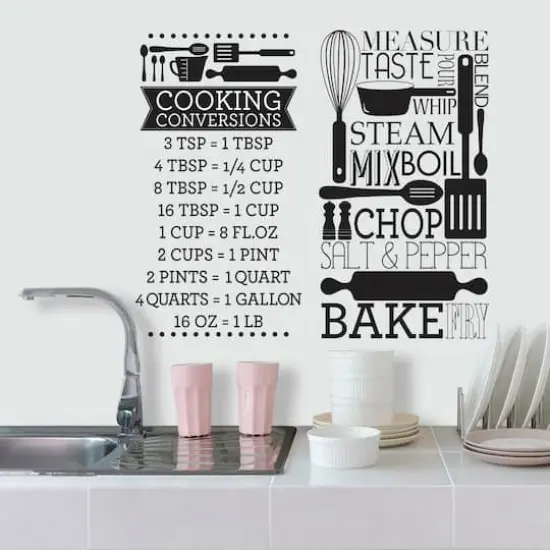 RoomMates Cooking Conversions Peel & Stick Wall Decals {4}