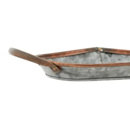 Set of 3" Grey Metal Farmhouse Tray, 14", 22", 28" {6}