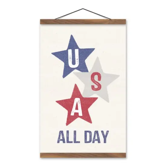 USA All Day Teak Hanging Canvas {1}