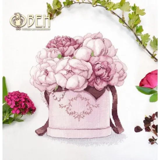 Oven Gentle Peonies Cross Stitch Kit {4}