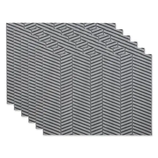 DII&reg; Textured Twill Weave Placemats, 6ct. Mineral Gray {1}
