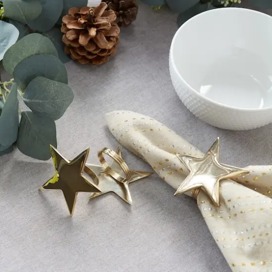 DII&reg; Gold Star Napkin Rings, 6ct. {7}