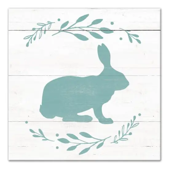 Teal Bunny Silhouette Canvas Art {1}