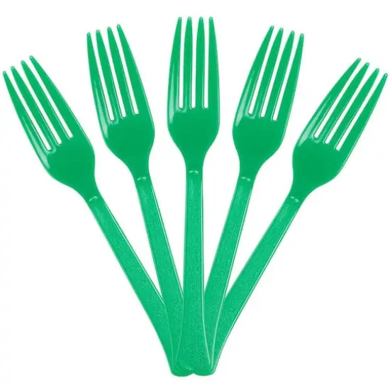 JAM Paper Premium Utensils Plastic Forks Party Pack, 48ct. Green {4}