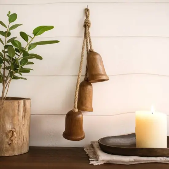 20" Brown Triple Wood Bells Wall D&eacute;cor by Ashland&reg; {3}
