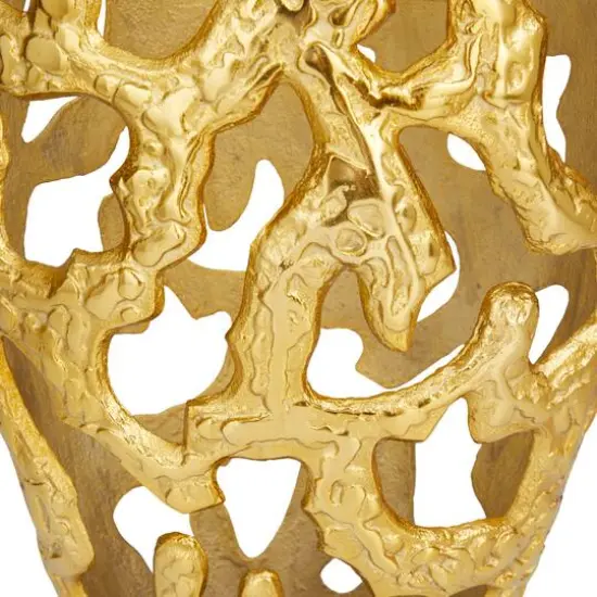 20" Contemporary Aluminum Vase Gold {5}