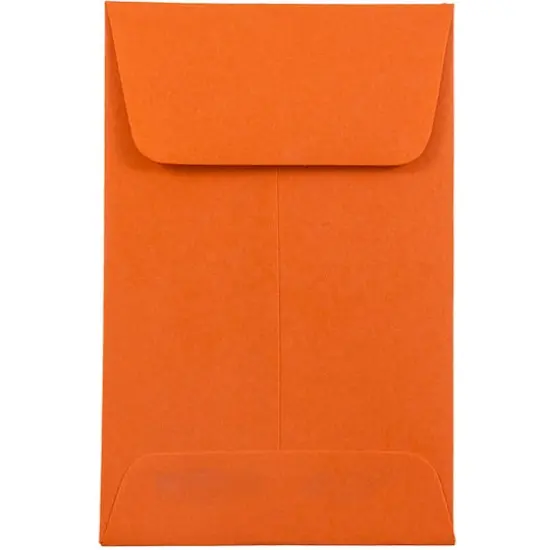 JAM Paper 2.25" x 3.5" Coin Envelopes, 50ct. Orange {1}