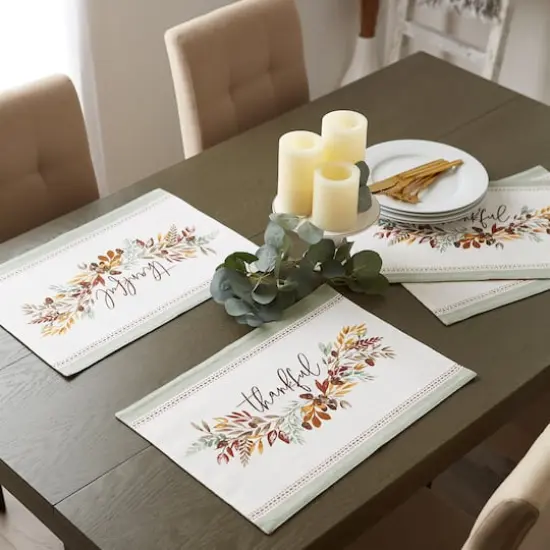 DII&reg; Thanksgiving Autumn Fall Leaves Reversible Placemats, 4ct. {5}