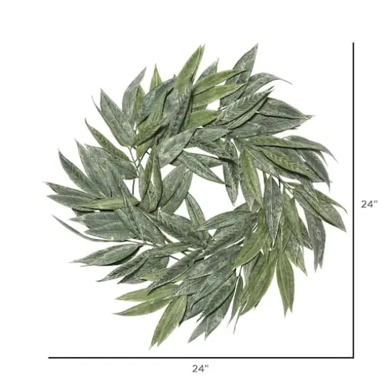 24" Green Muddy White Willow Wreath {3}