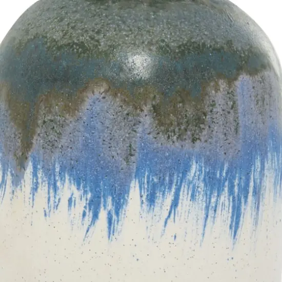 White Ceramic Contemporary Vase, 13" x 6" x 6" {4}